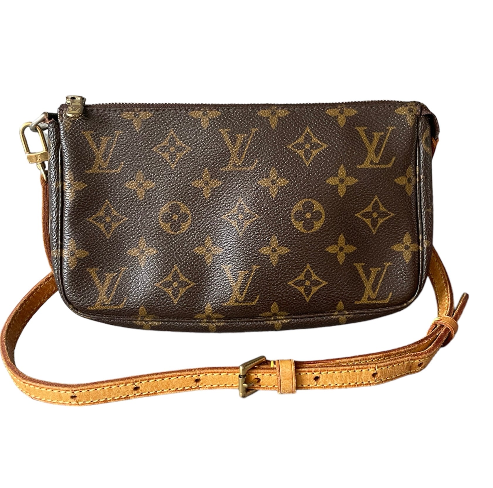 LOUIS VUITTON SAC Pochette Monogram Canvas Long Strap