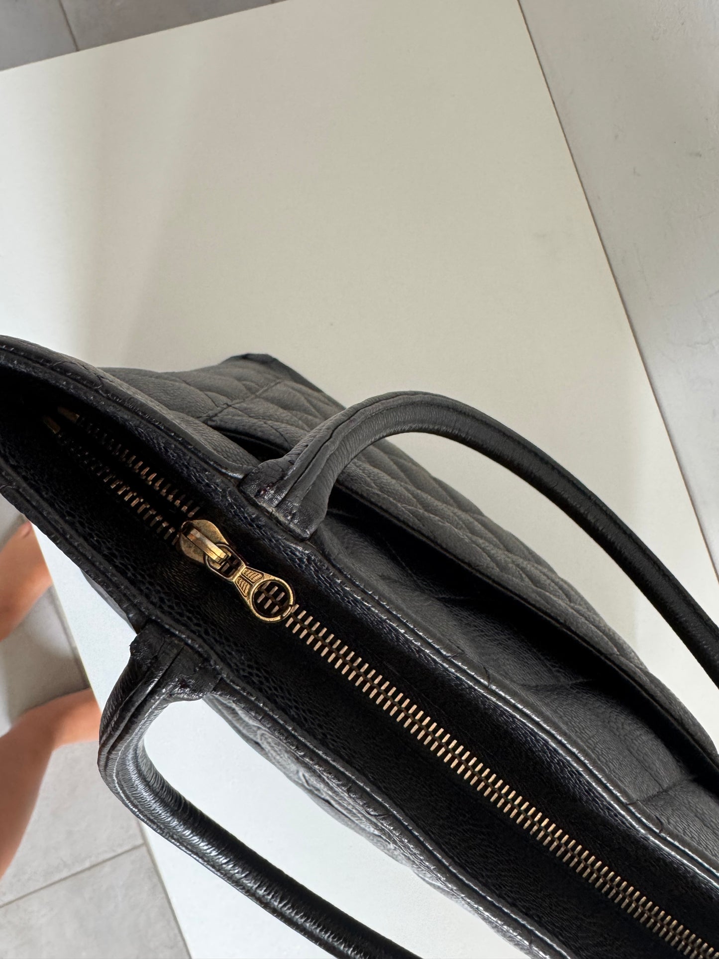CHANEL Vintage Medium Tote Shopper Bag Caviar