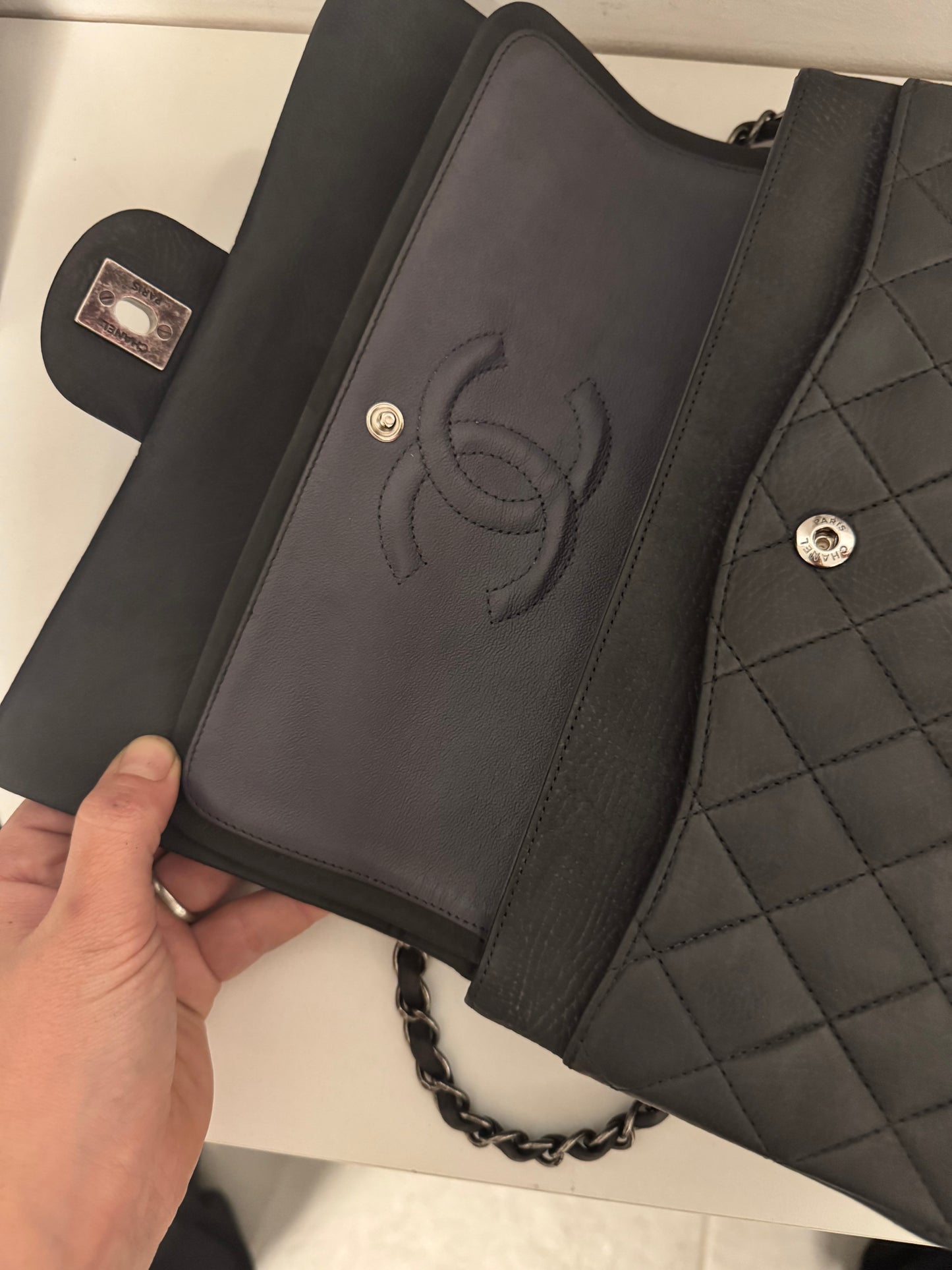 CHANEL Vintage Medium Double Flap Bag Caviar