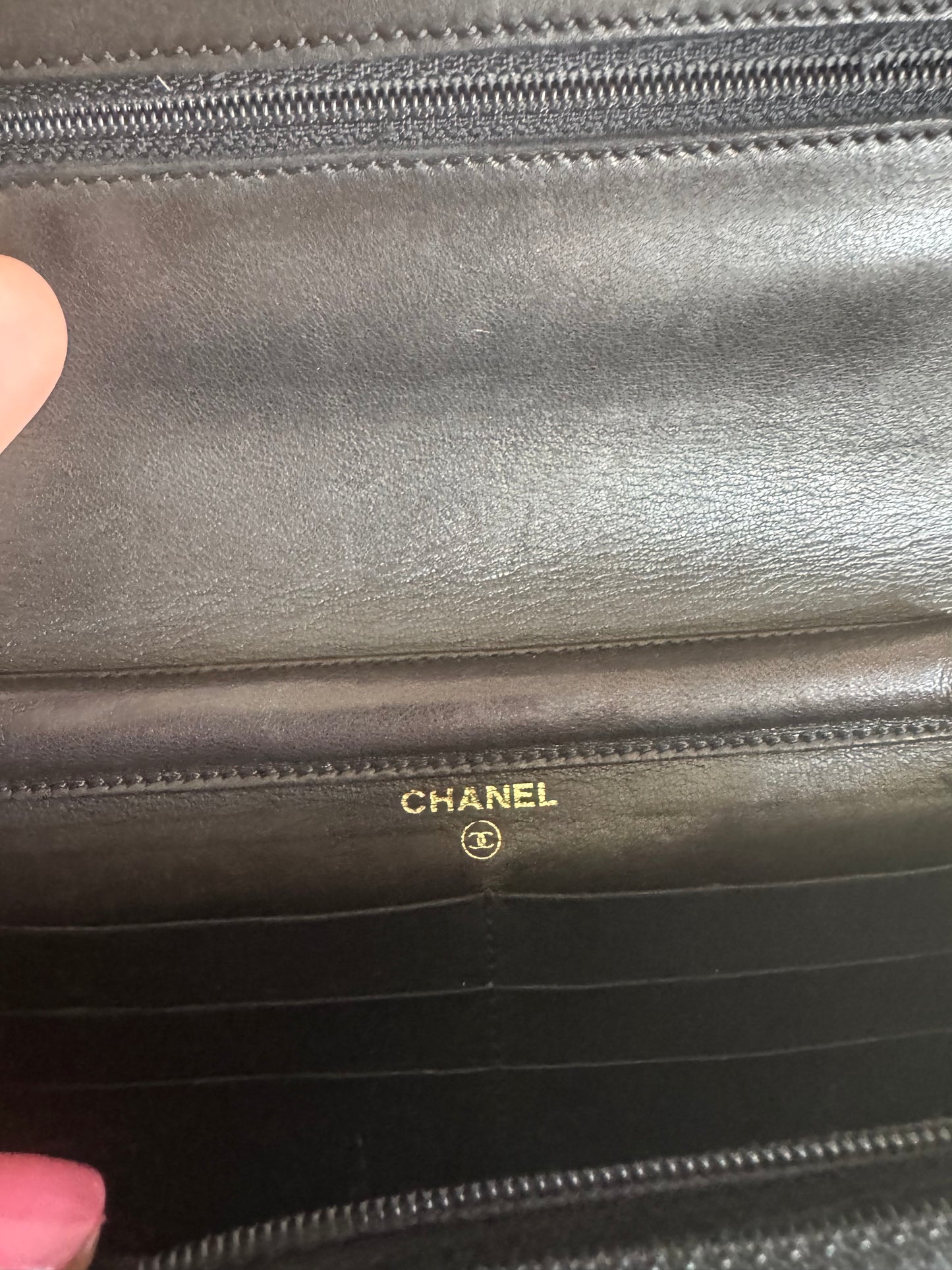 CHANEL Classic Wallet on Chain "WOC" Caviar GHW