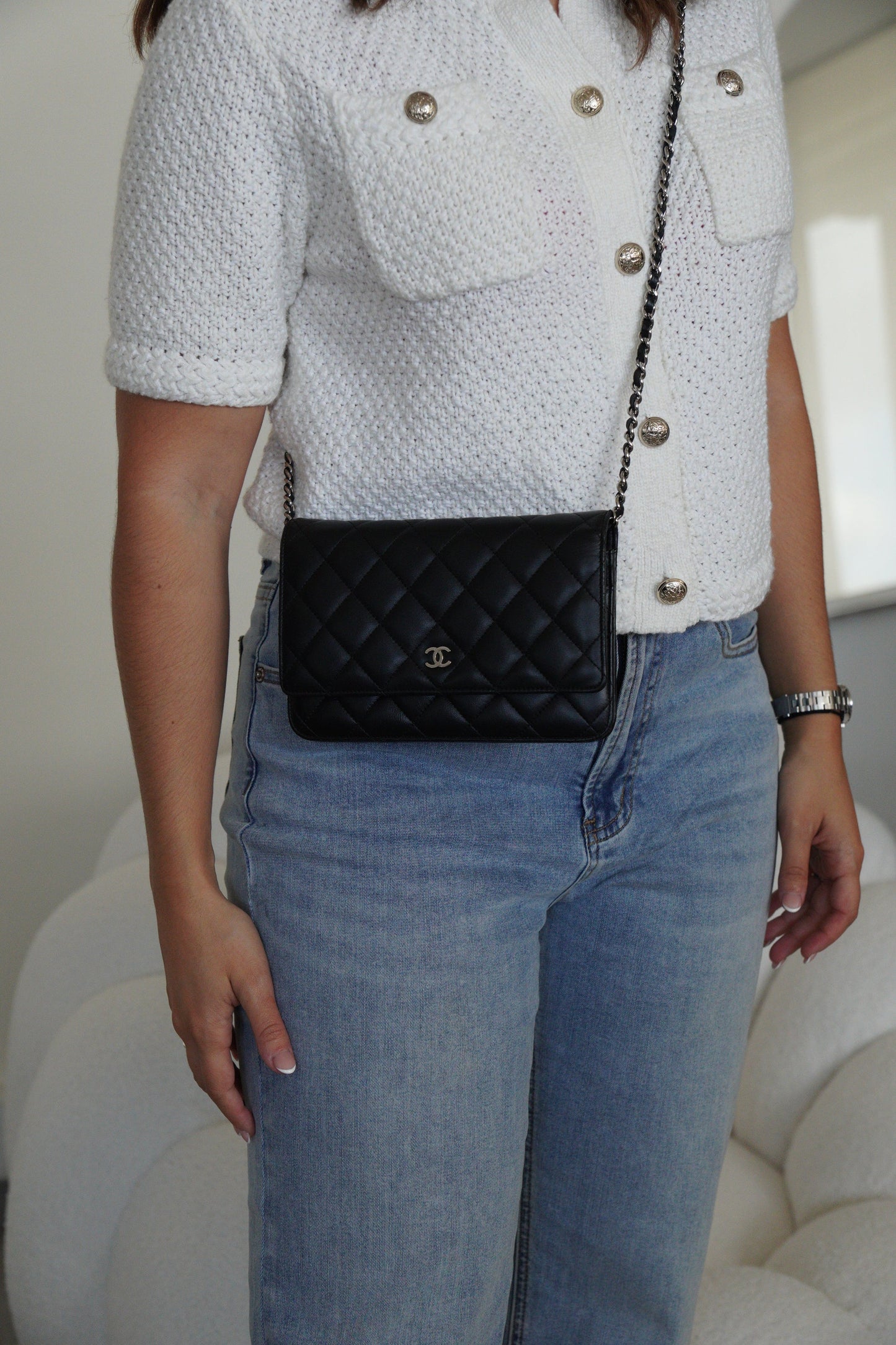 CHANEL Classic Wallet on Chain "WOC" Lambskin