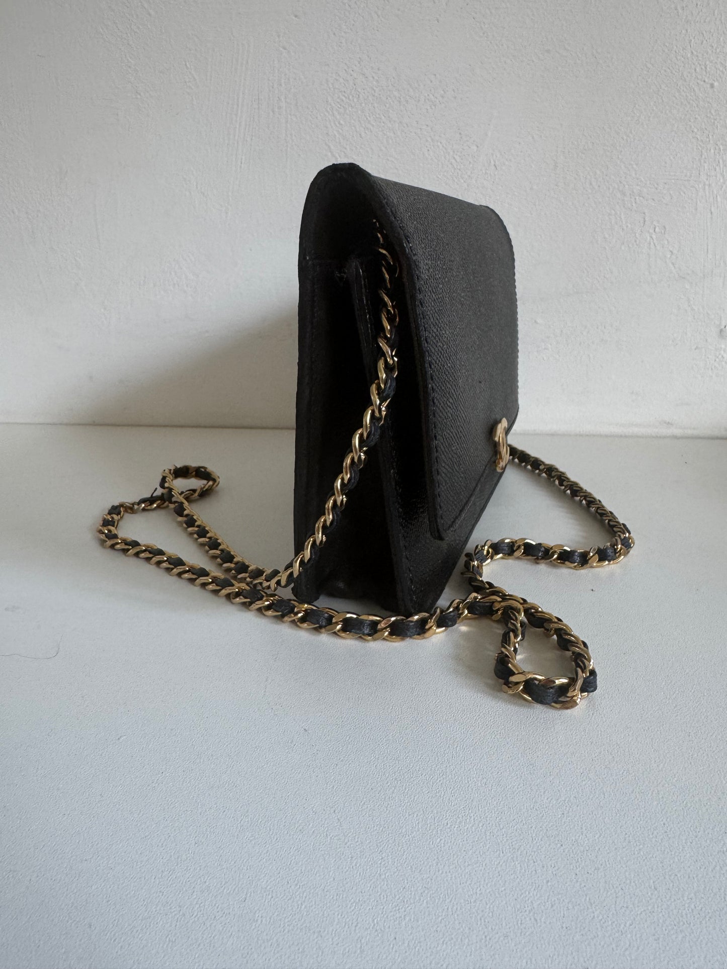 CHANEL Classic Wallet on Chain "WOC" Caviar GHW
