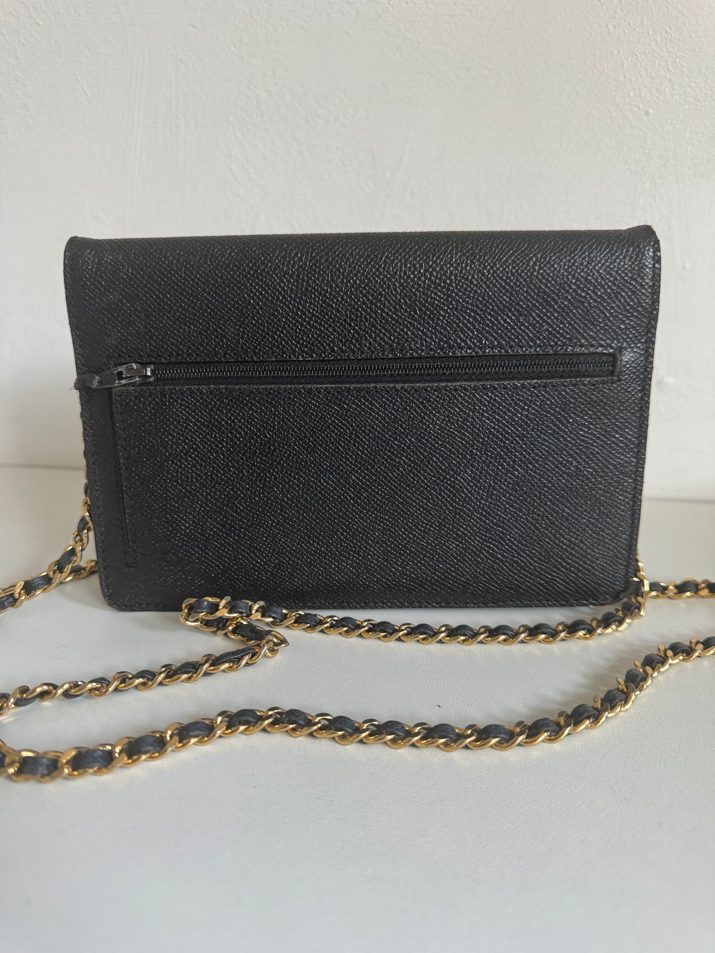 CHANEL Classic Wallet on Chain "WOC" Caviar GHW