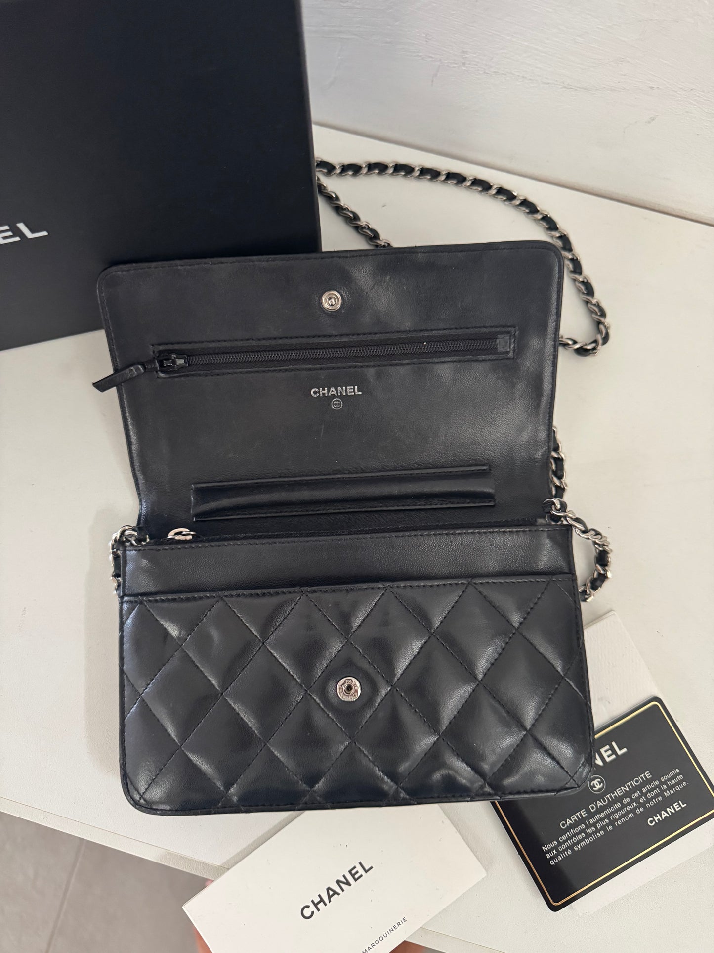 CHANEL Classic Wallet on Chain "WOC" Lambskin