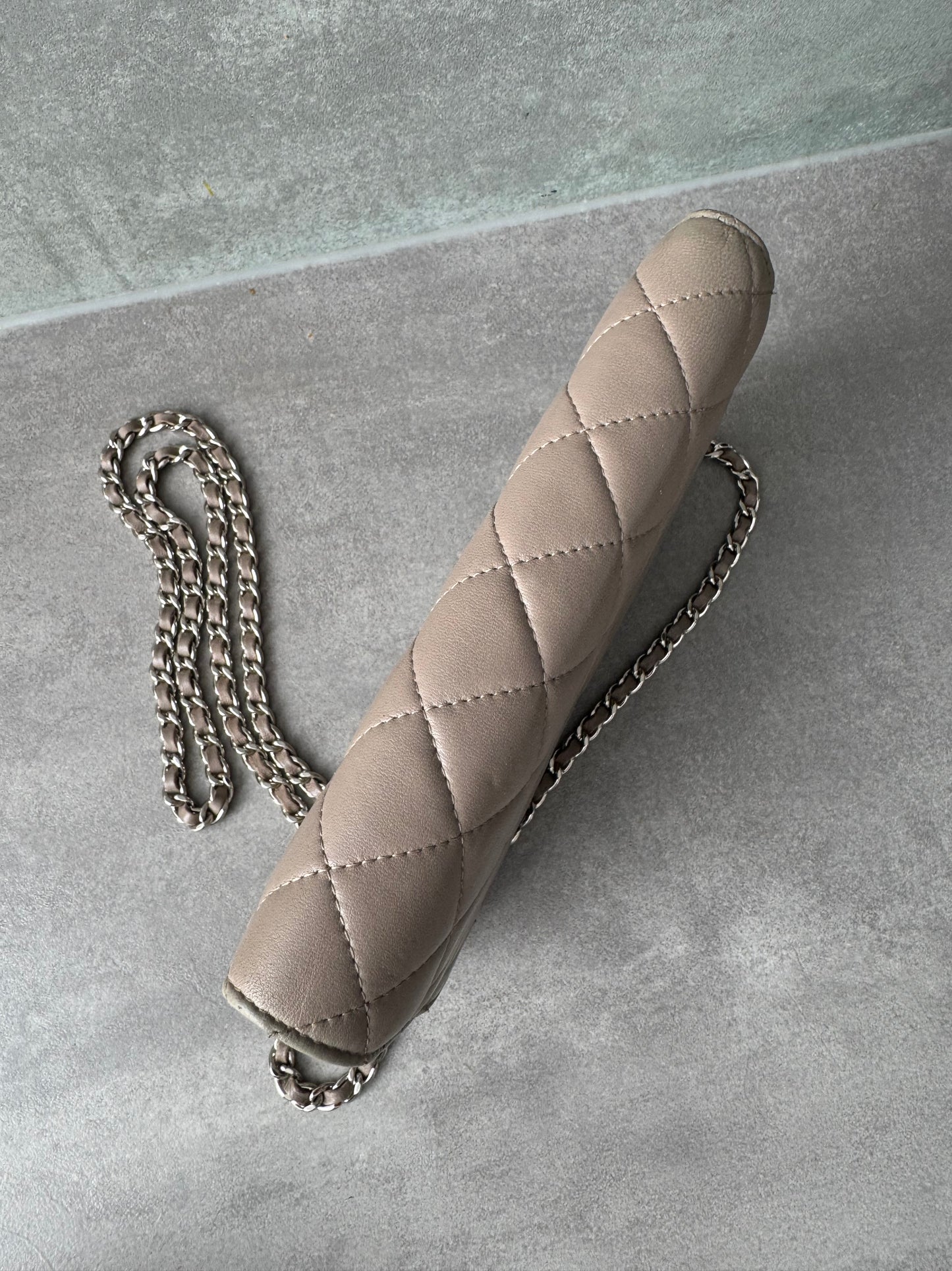 CHANEL Classic Wallet on Chain "WOC" Lambskin Taupe