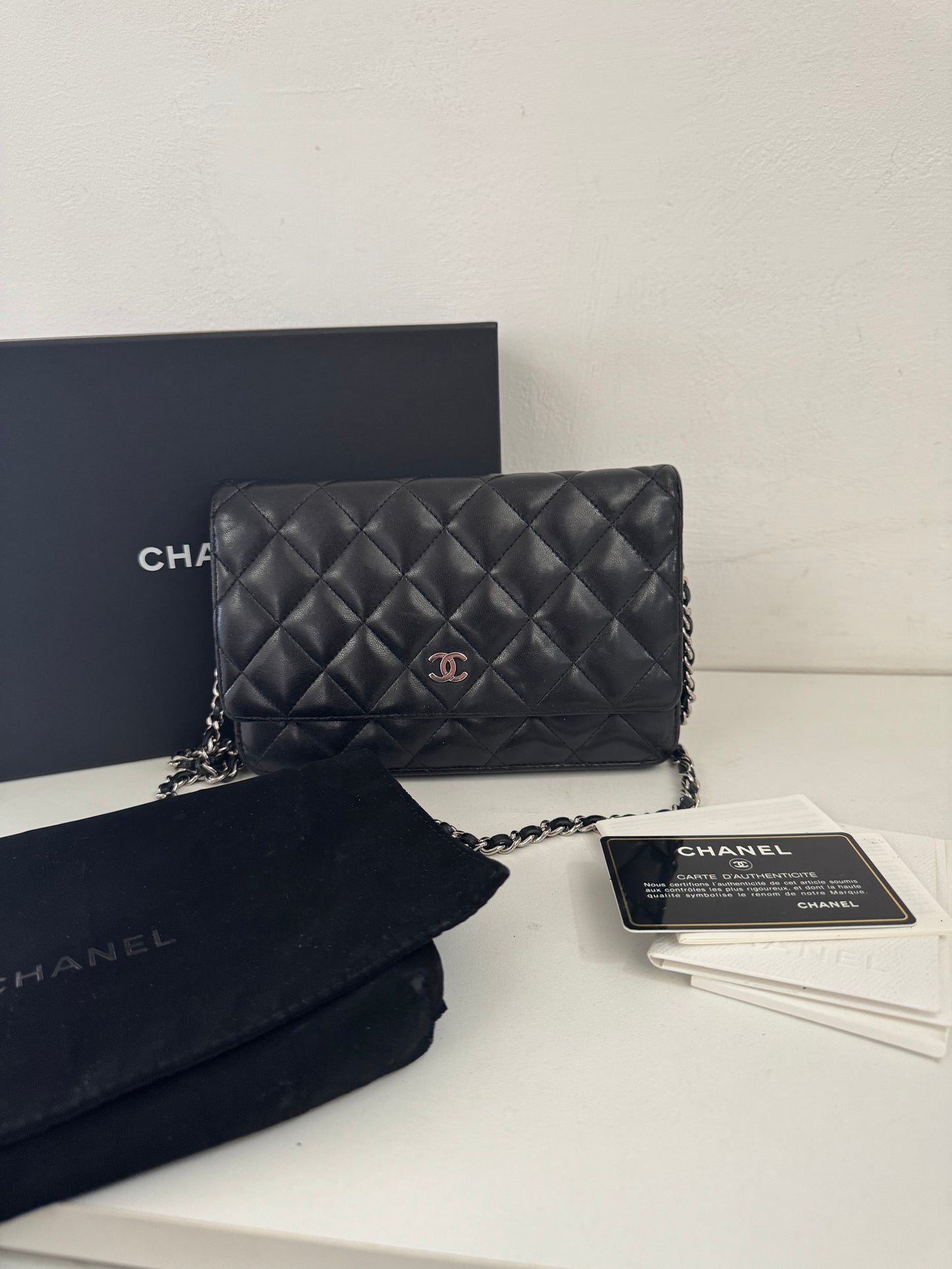 CHANEL Classic Wallet on Chain "WOC" Lambskin