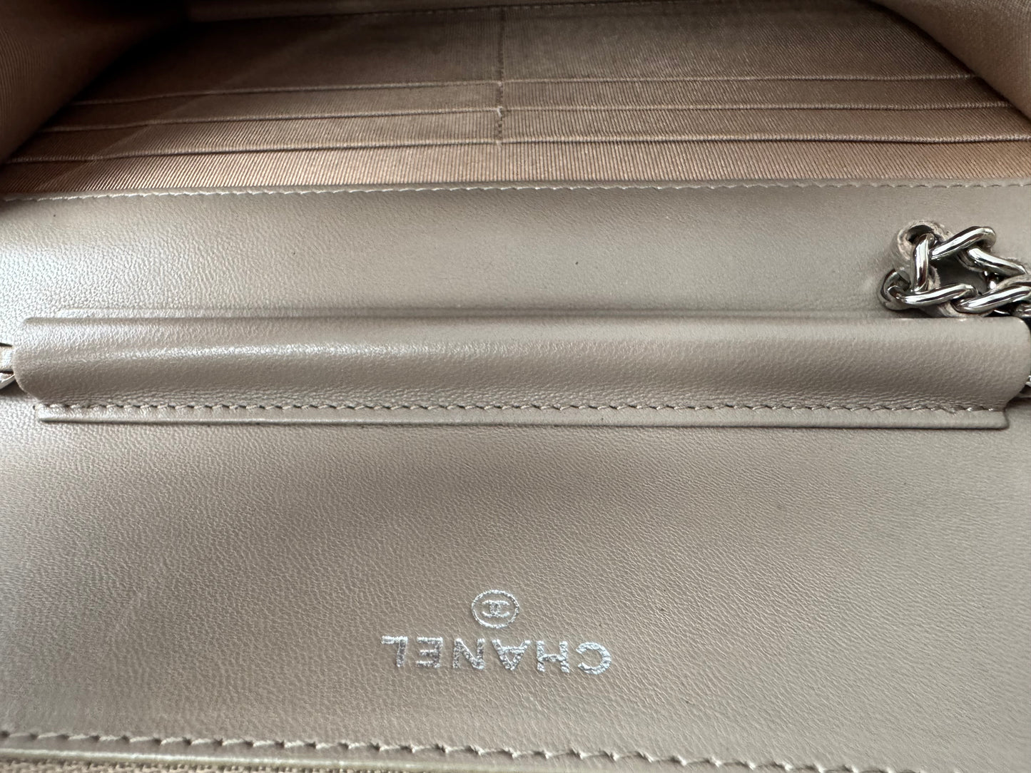 CHANEL Classic Wallet on Chain "WOC" Lambskin Taupe