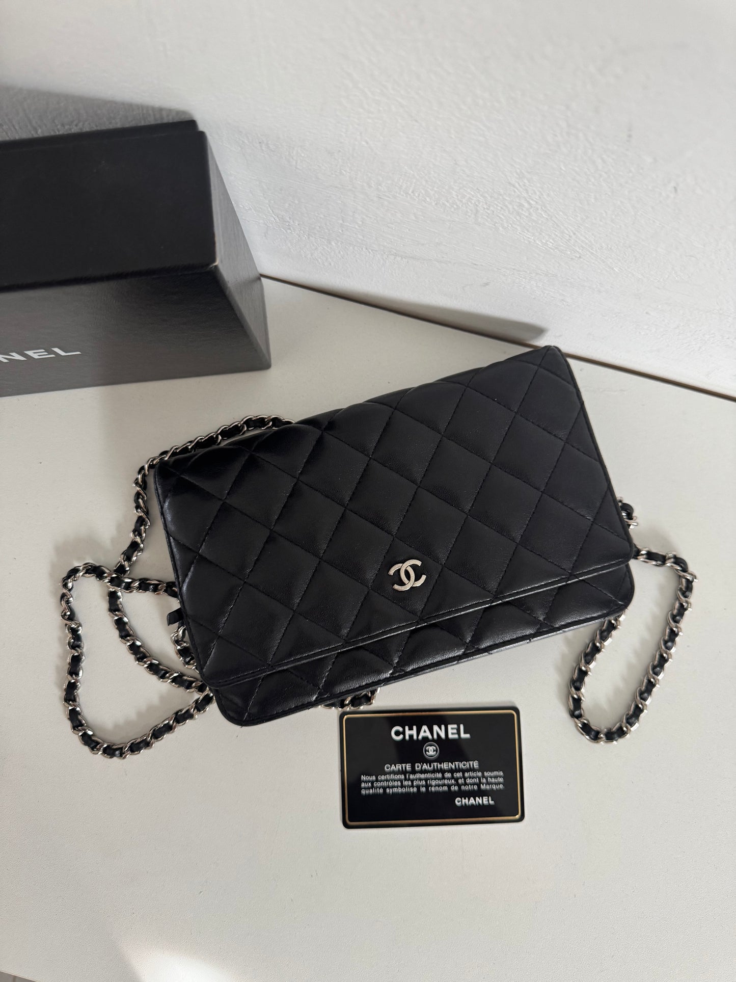 CHANEL Classic Wallet on Chain "WOC" Lambskin