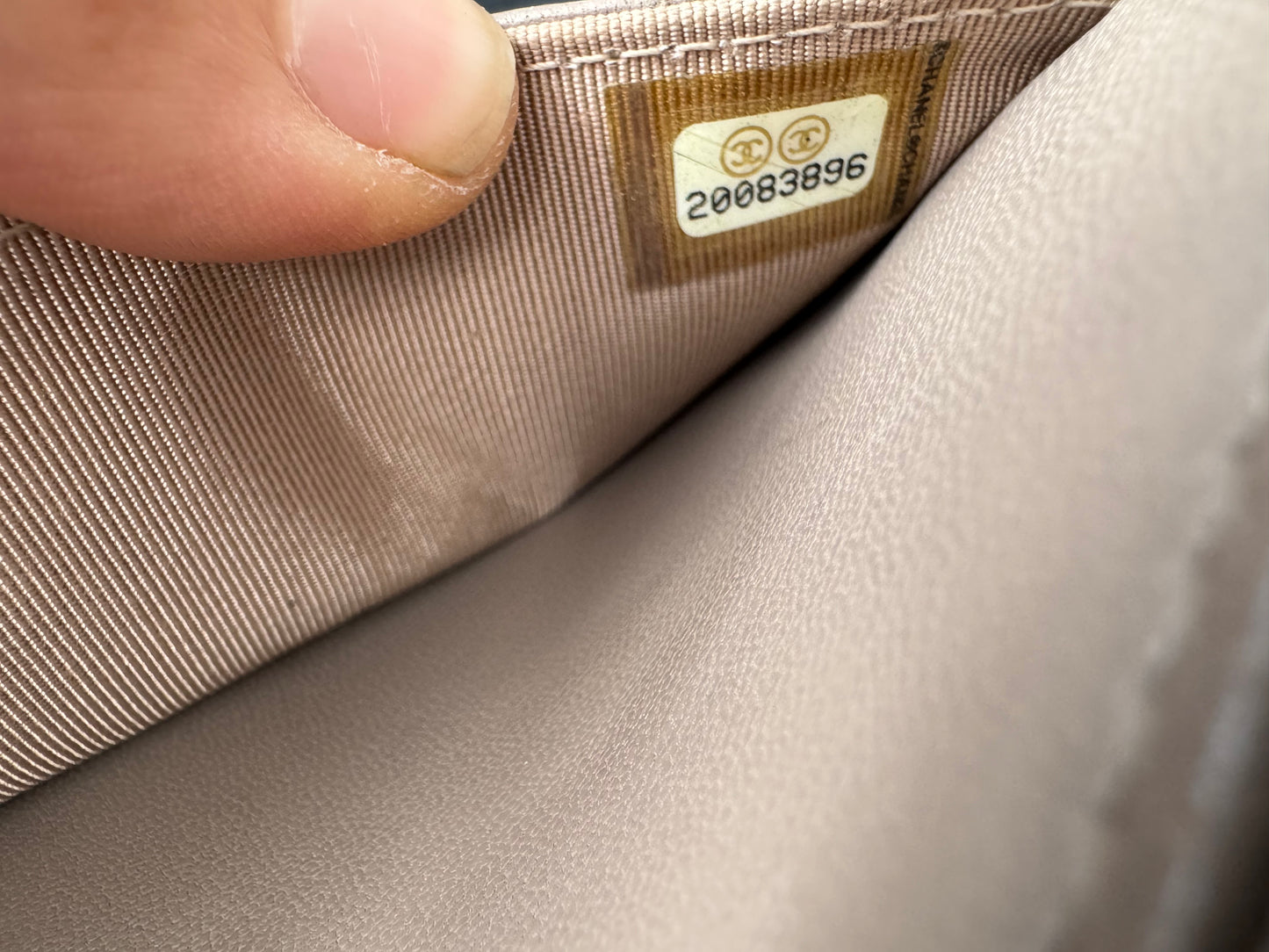 CHANEL Classic Wallet on Chain "WOC" Lambskin Taupe