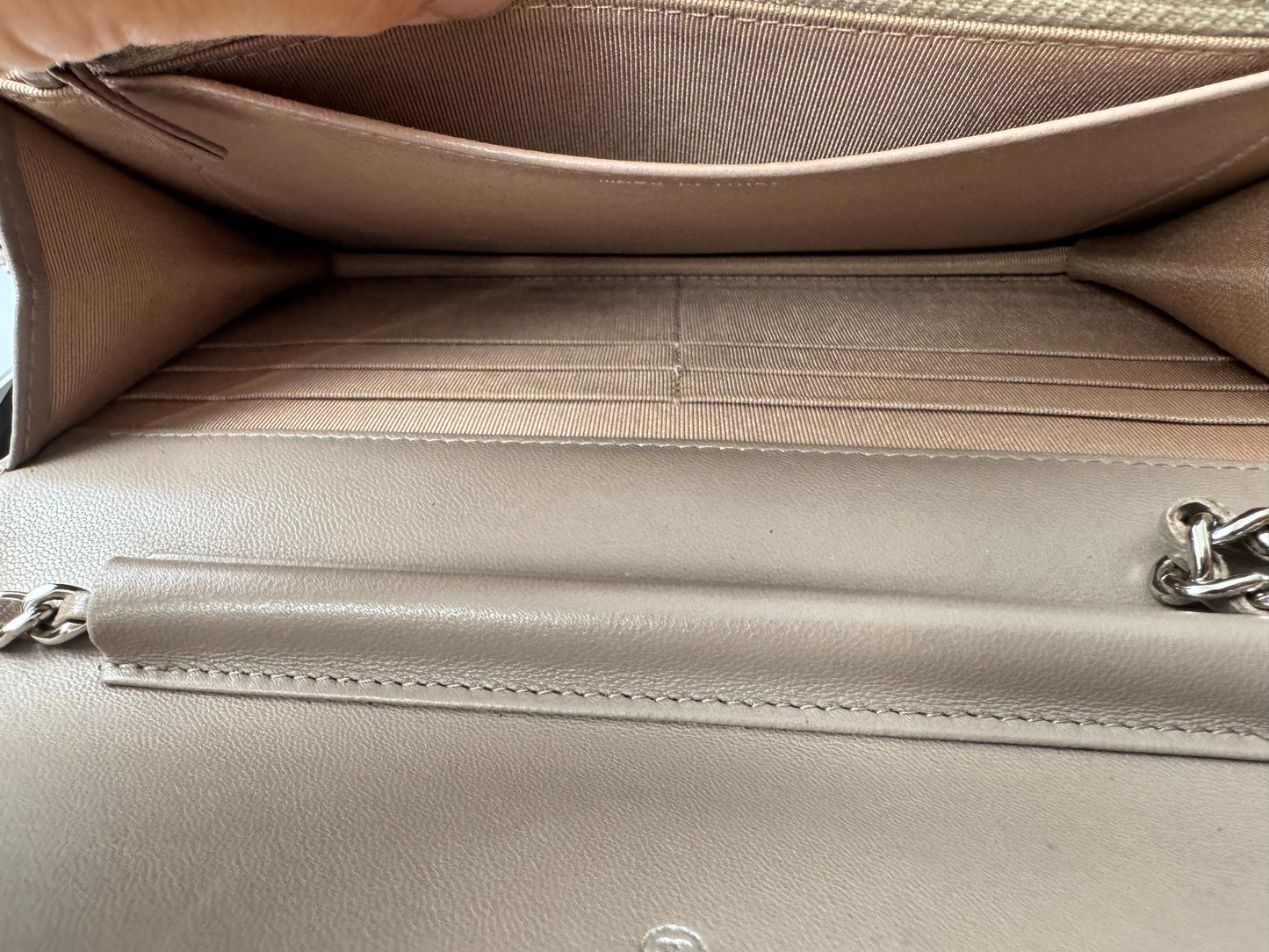 CHANEL Classic Wallet on Chain "WOC" Lambskin Taupe