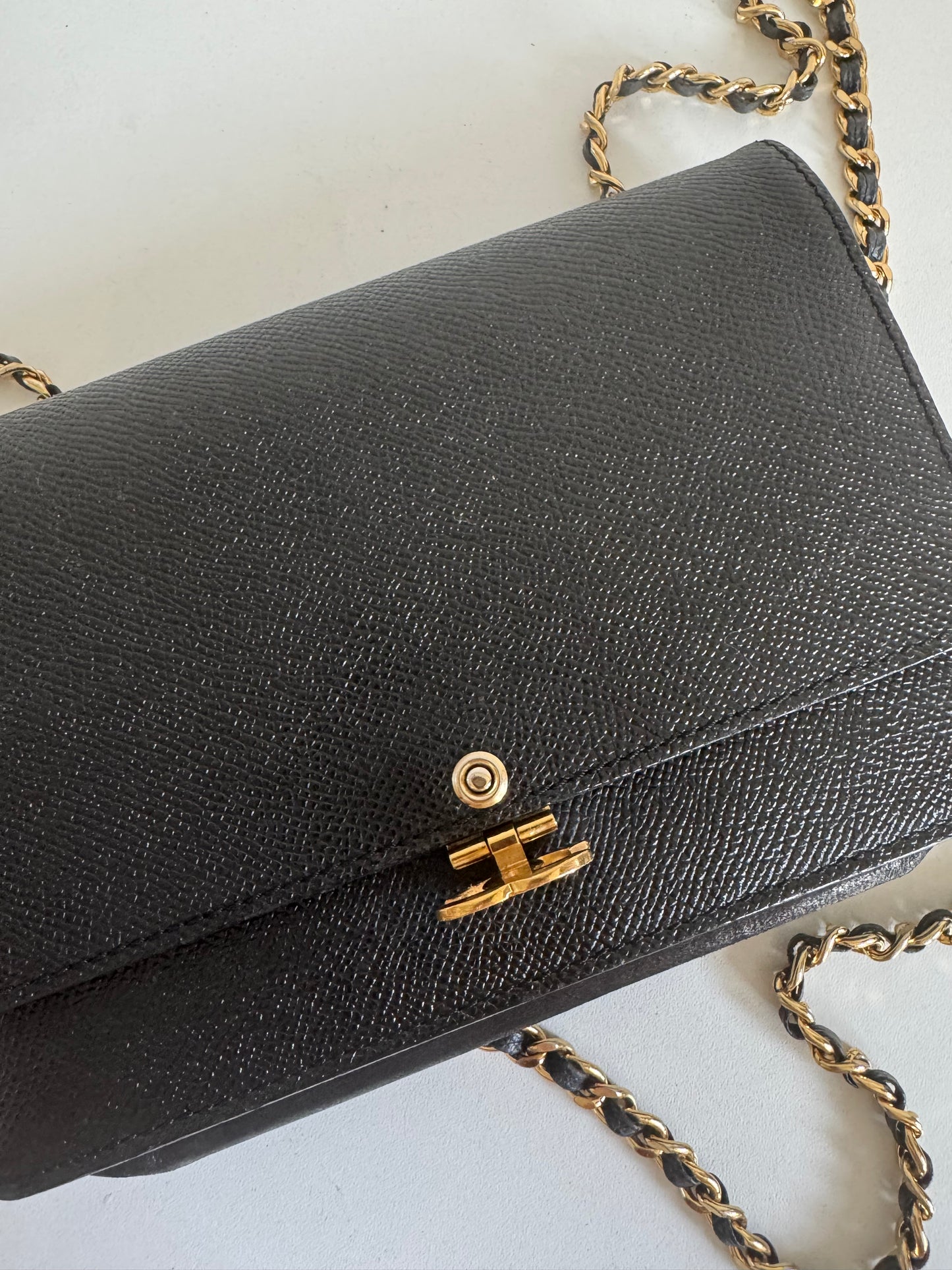 CHANEL Classic Wallet on Chain "WOC" Caviar GHW