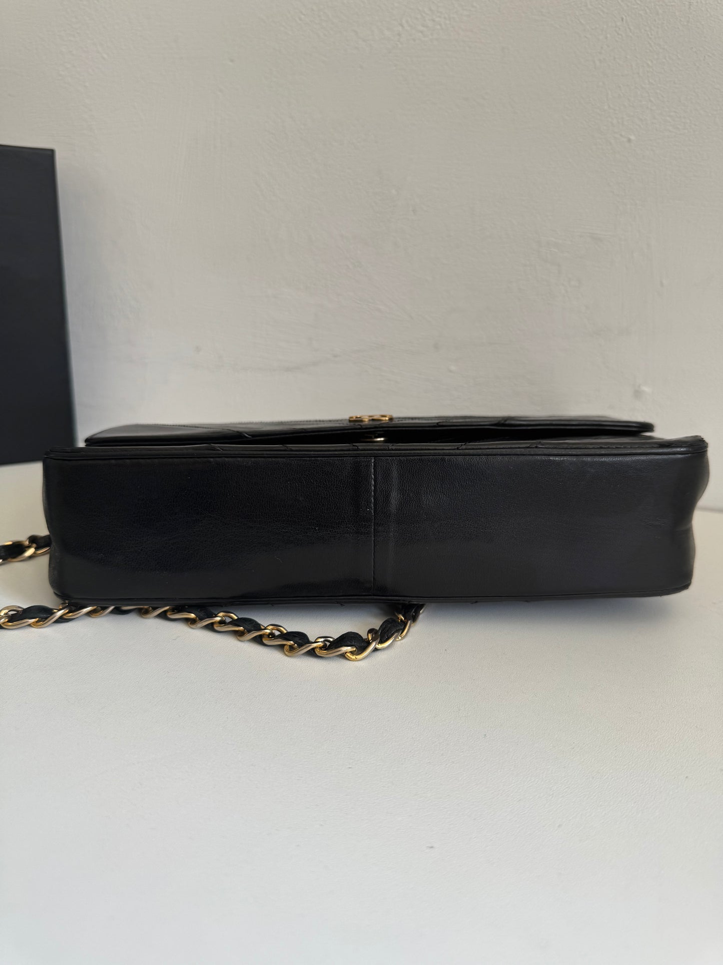 CHANEL Vintage Chevron Single Full Flap Bag
