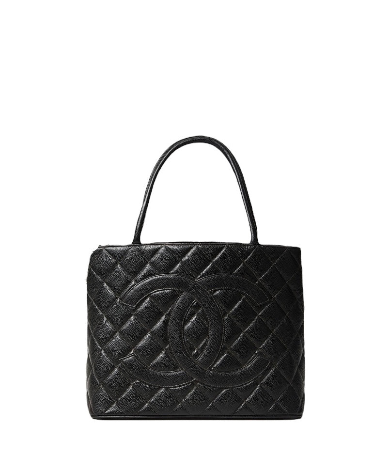 CHANEL Vintage Medium Tote Shopper Bag Caviar