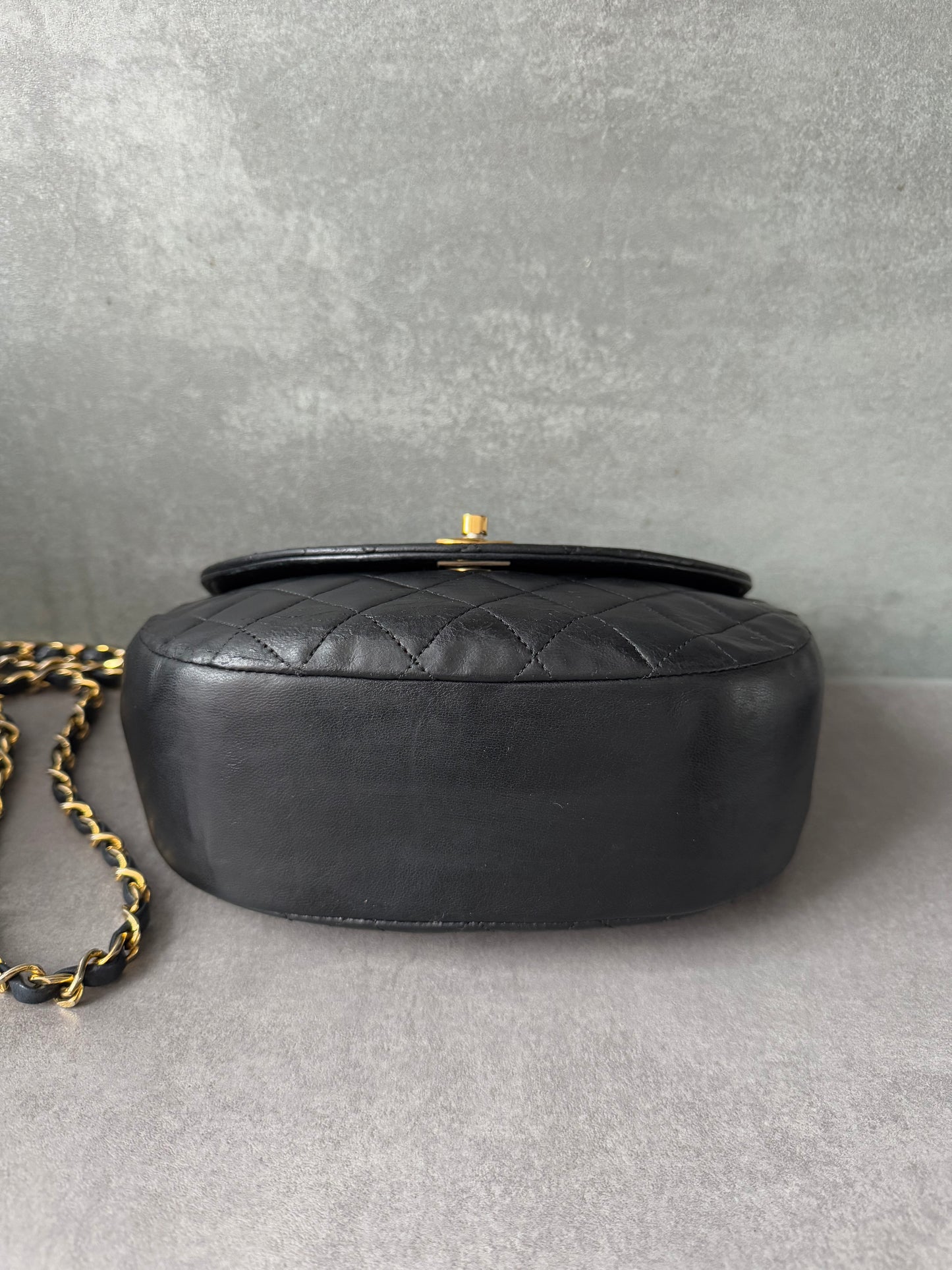 CHANEL Vintage Halfmoon Round Flap Bag