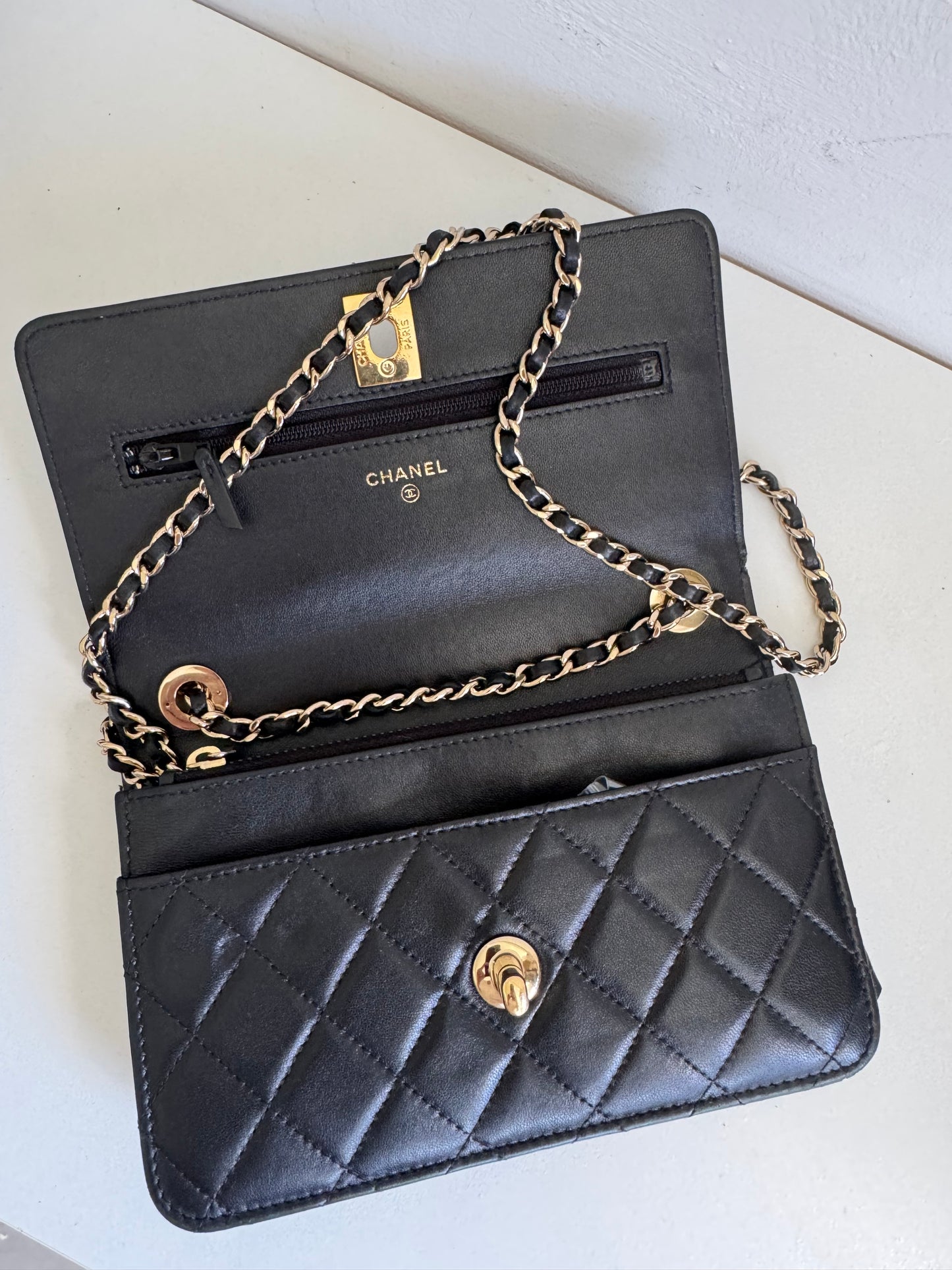 CHANEL Classic Wallet on Chain "WOC" Turnlock