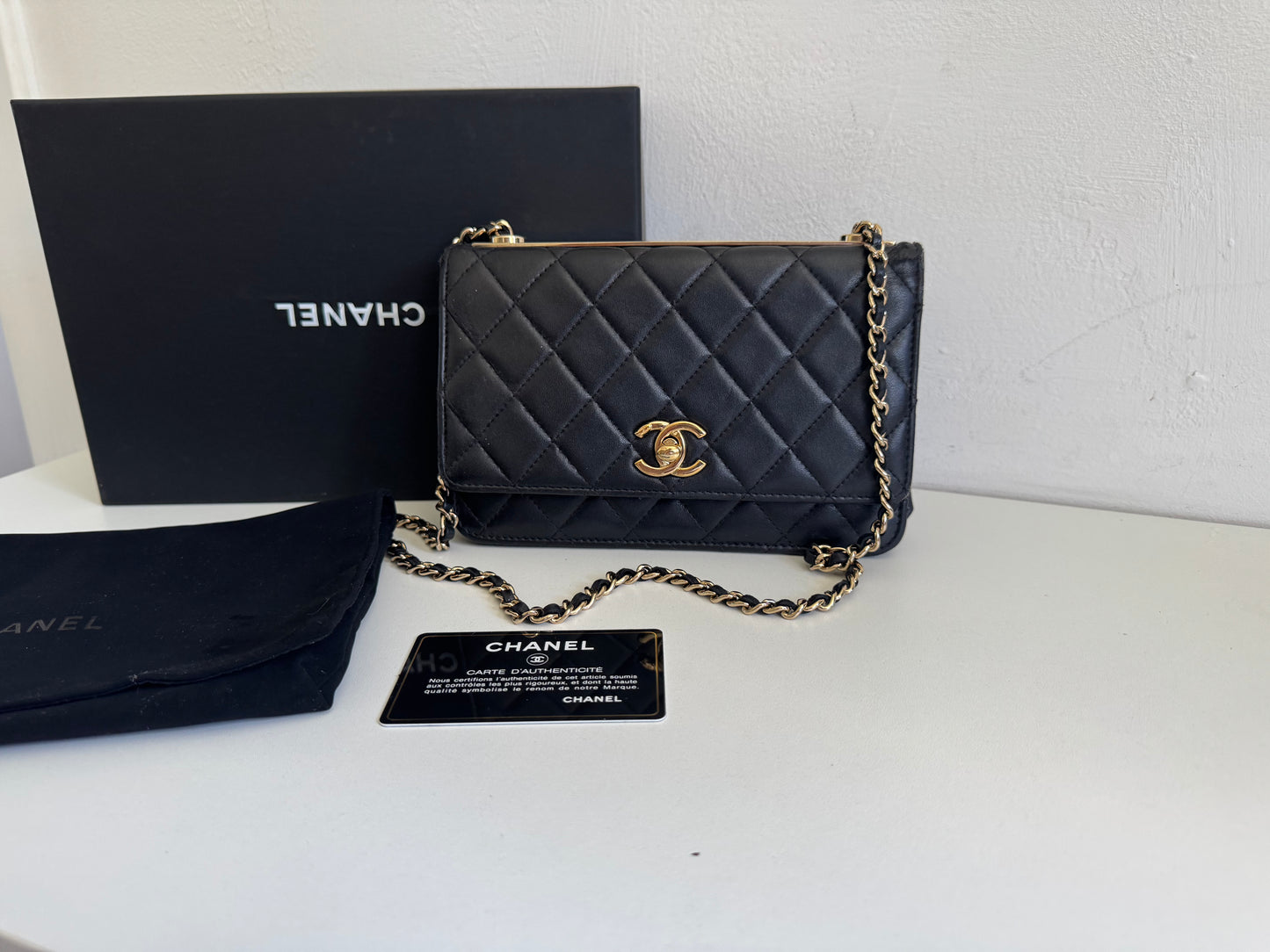 CHANEL Classic Wallet on Chain "WOC" Turnlock