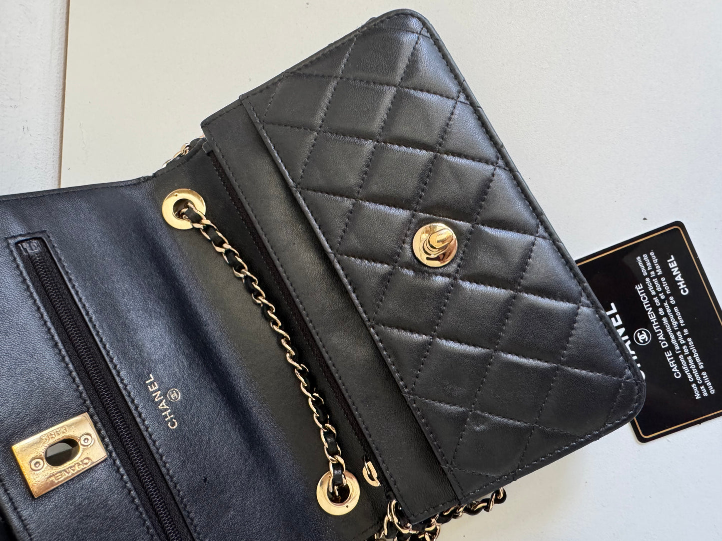CHANEL Classic Wallet on Chain "WOC" Turnlock
