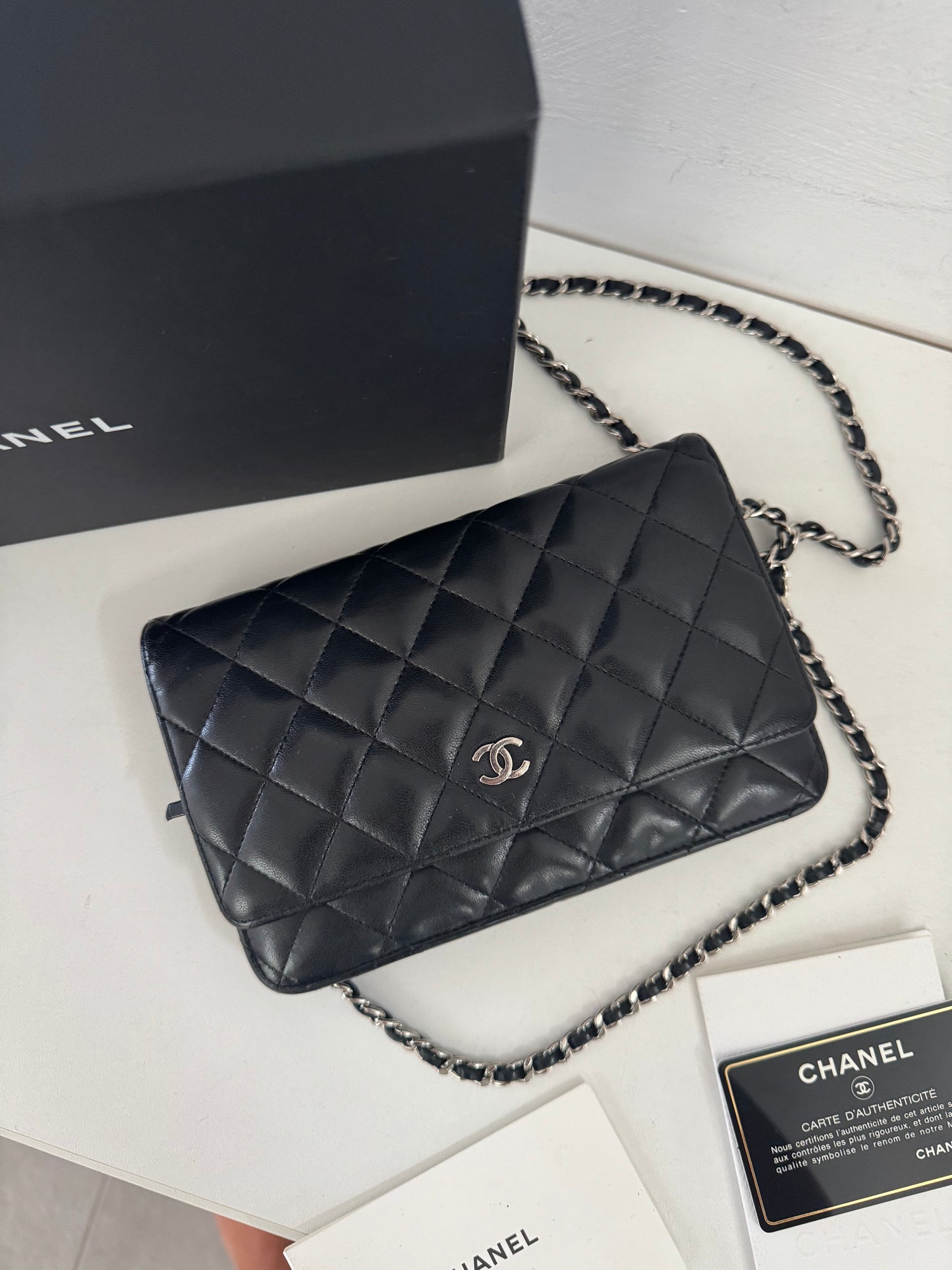CHANEL Classic Wallet on Chain "WOC" Lambskin