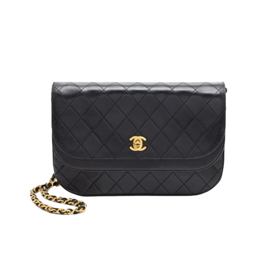 CHANEL Vintage Halfmoon Double Flap Bag