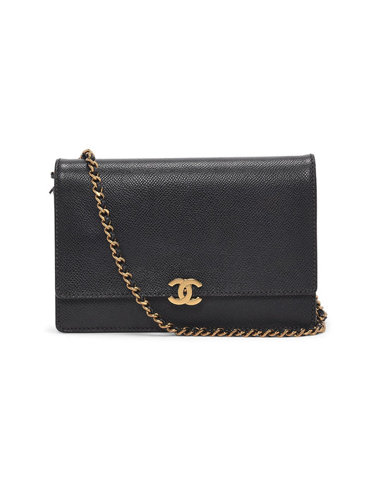 CHANEL Classic Wallet on Chain "WOC" Caviar GHW