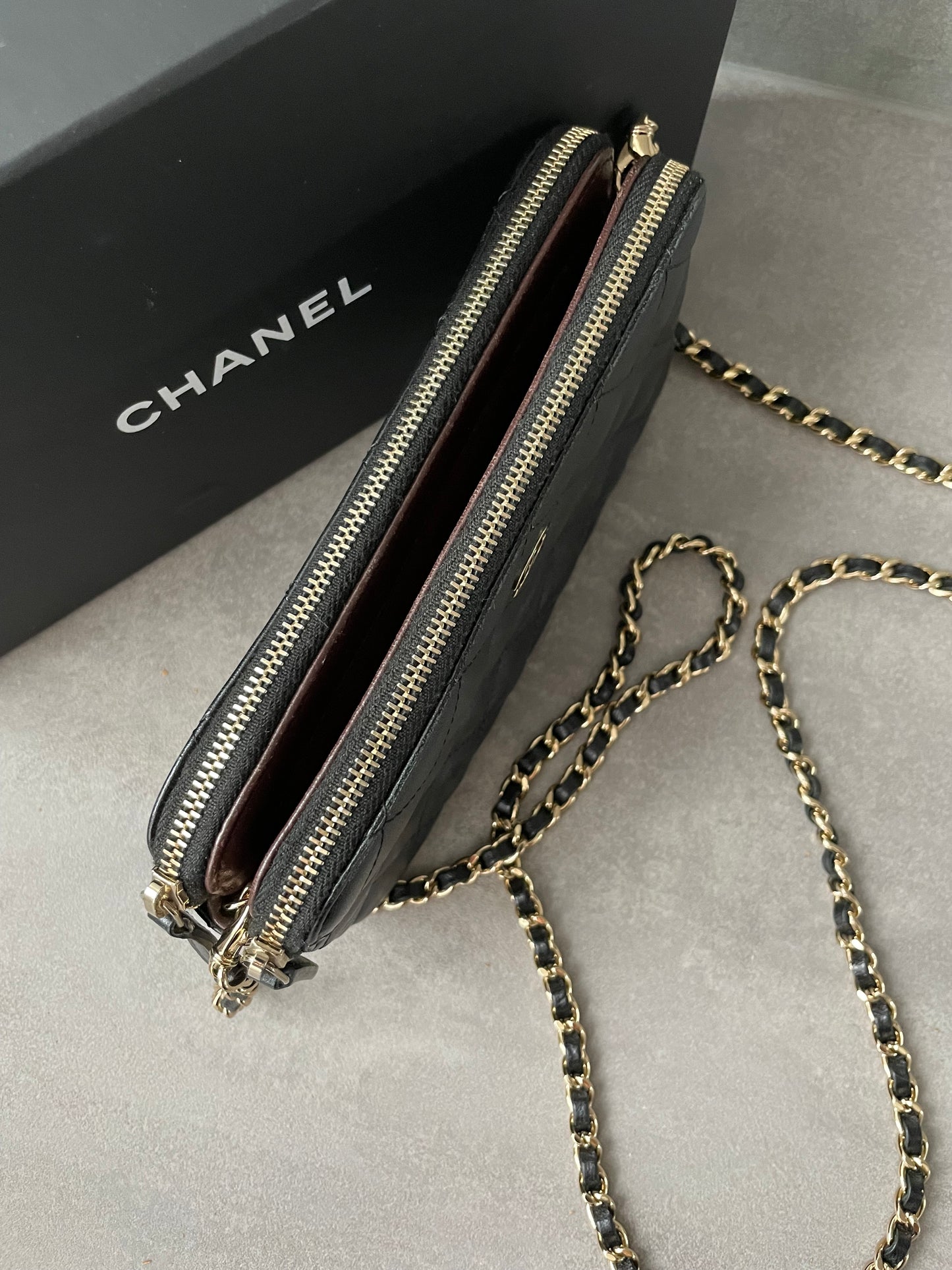CHANEL Double Zip Wallet on Chain "WOC"